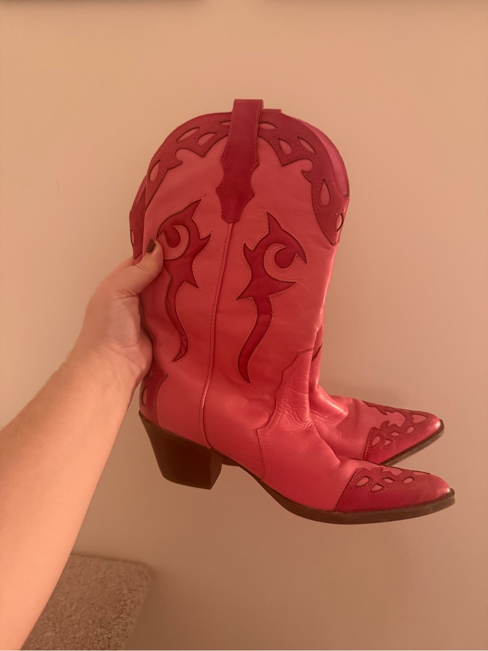 Reba Pink Western Heeled Cowboy Boots